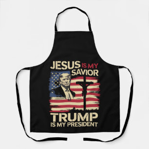 Tablier Jésus est mon sauveur Trump est mon président Drap