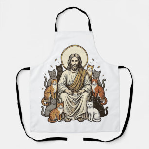 Tablier Jésus et Chats Vintage