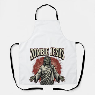 Tablier Jésus zombie gravure vintage dessin de t-shirt drô