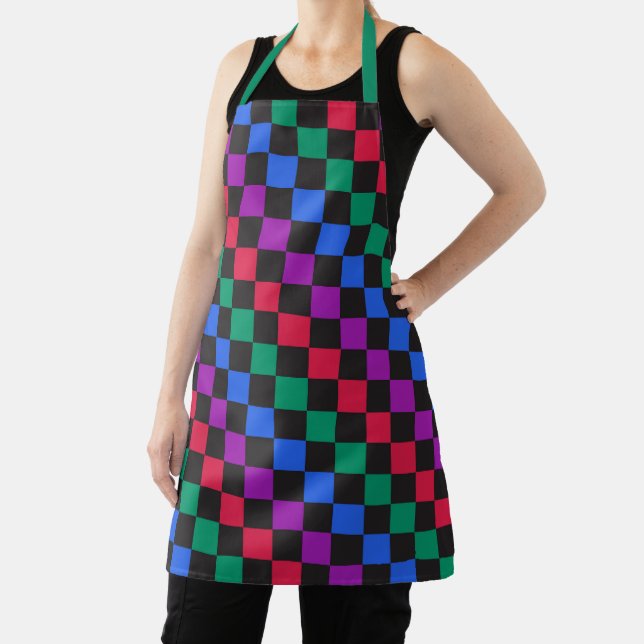 Tablier Jewel candy diagonal checkerboard pattern (Insitu)