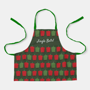 Tablier Jingle Bell Peppers Vacances Cartographie de Noël