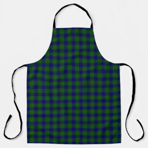 Tablier Johnstone tartan bleu vert plaid