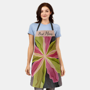 Tablier Joie, Rose Vert Anthracite Fleur Fractal Meilleure