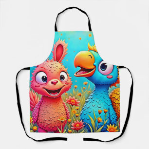 Tablier Joli Art de Perruche Lapin de Dessin Animé