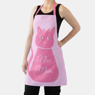Tablier Joli bébé rose Fille Chat Personnalisé Nouvelle Ma