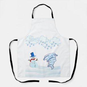 Tablier Joli bonhomme de neige et vent d'hiver