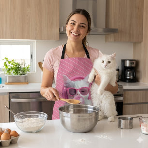 Tablier Joli chat blanc - Personnalisé