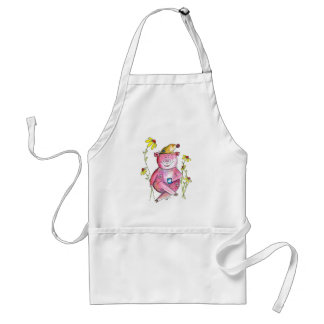Tablier Joli Cochon Fantaisiste Buvant du Café