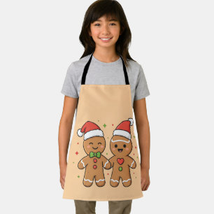 Tablier Joli Couple de Biscuits de Noël