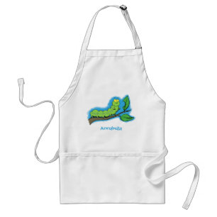 Tablier Joli dessin animé de chenille verte mignonne