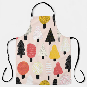 Tablier Joli doodle arbres sans couture motif vintage. Rec