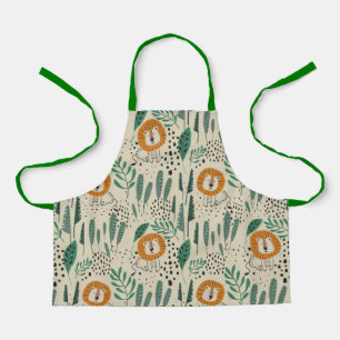 Tablier Joli Doodle Lion Jungle Rainforest Motif