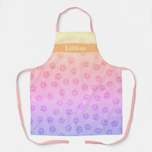 Tablier Joli Empreinte de patte de chien coloré Motif pers