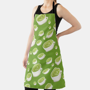 Tablier Joli motif de latte au matcha pour amoureux