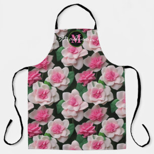 Tablier Joli motif fleuri rose boho