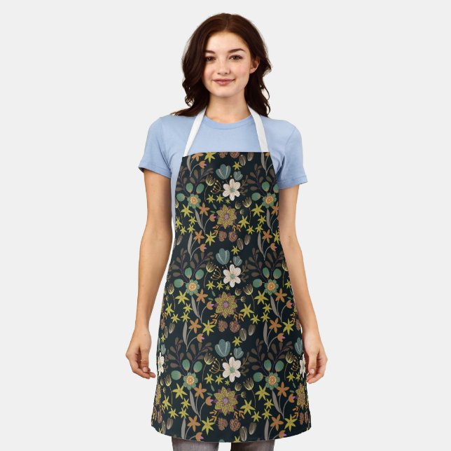Tablier Joli motif floral (Porté)