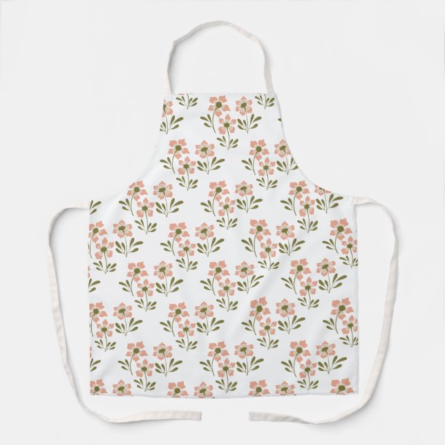 Tablier Joli motif floral de pêche (Recto)