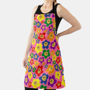 Tablier Joli Motif LGBT Rainbow Flower - rose