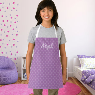 Tablier Joli motif personnalisé à pois lavande