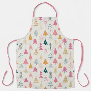 Tablier Joli Motif rose pâle des arbres de Noël