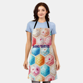 Tablier Joli motif sans couture de dessert en nid d'abeill