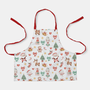 Tablier Joli Noël Père Noël Gingerbread Homme Rudolf