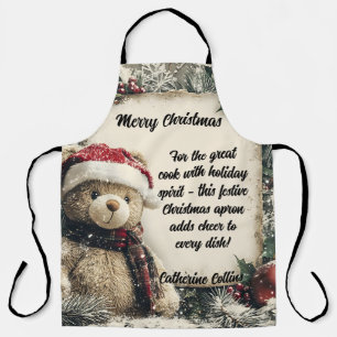 Tablier Joli Noël Teddy Bear Illustration Design