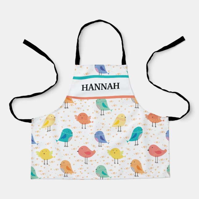 Tablier Joli oiseau Vintage Motif enfants (Recto)