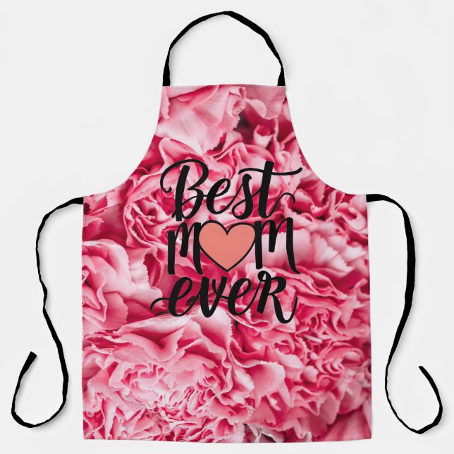 Tablier Joli rose Elegant Meilleure Maman Jamais (Recto)