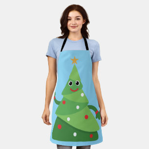 Tablier Joli sapin de Noël animé qui fait signe Festif