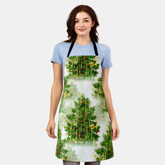 Tablier Joli sapin de Noël Bougies (Porté)