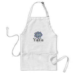 Tablier Joli T-shirt de fleurs bleues YiaYia