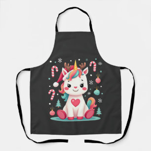 Tablier Joli T-Shirt de Noël Filles Femmes Xmas Licorne Ce