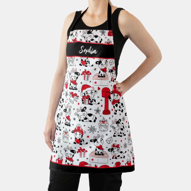 Tablier Joli taureau de vache de Noël (Insitu)