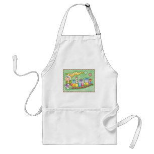 Tablier Joli train de chenille de Noël avec des cadeaux