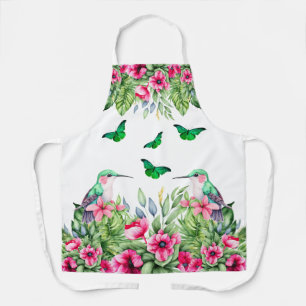 Tablier Joli Tropical Floral Hummingbirds & Butterflies