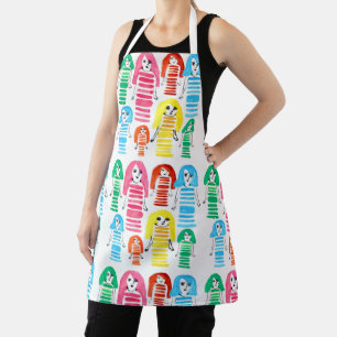Tablier Jolie aquarelle filles fun funky