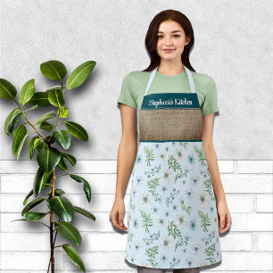 Tablier Jolie aquarelle Floral Personnalisé Prénom