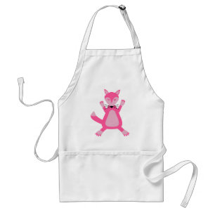 Tablier Jolie Bébé Fille Renard Rose