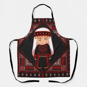 Tablier jolie fille palestinienne Broderie tatreez rouge  