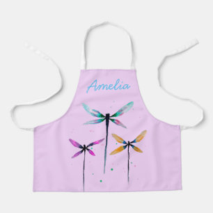 Tablier Jolie libellule aquarelle rustique