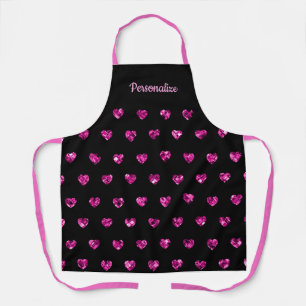 Tablier Jolie rose Diamond Heart Gems Fille Étincelante
