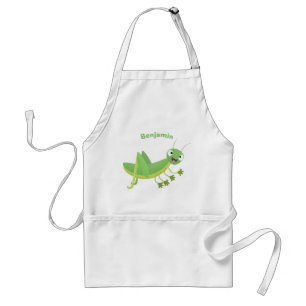 Tablier Jolie sauterelle verte heureuse dessin animé
