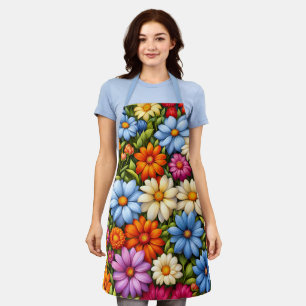 Tablier Jolies fleurs, aux couleurs vives,
