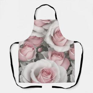 Tablier Jolies roses roses et blanches