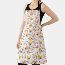 Jolis poussins de printemps et motif floral