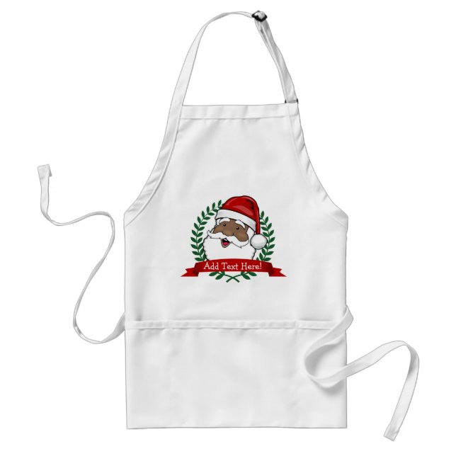 Tablier Jolly Ethnic Père Noël Custom Text Noël (Devant)