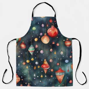 Tablier Jouets de Noël, aquarelle de décoration