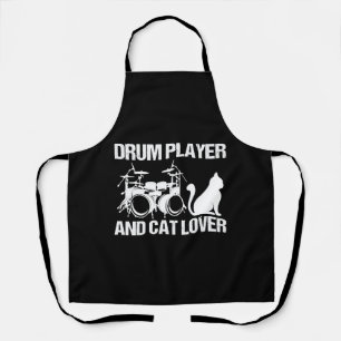 Tablier Joueur de Batterie et Amateur de Chats Musicien qu