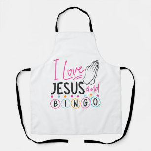 Tablier Joueur de Bingo Jésus Foi Chrétien J'aime Jésus Un